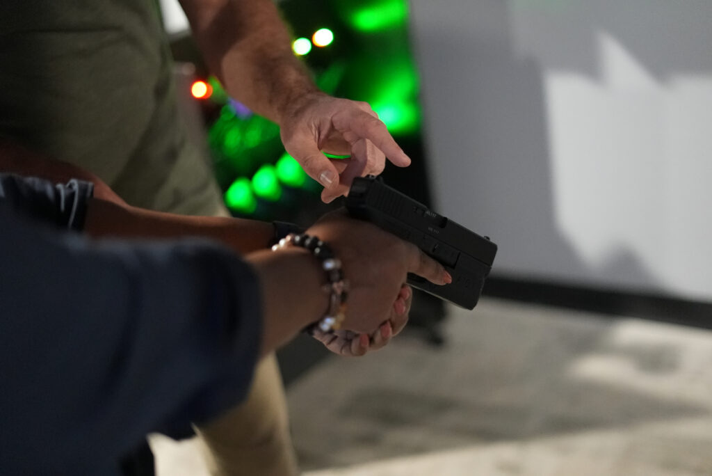 Guest completing a marksmanship training class at Decision Tactical in Sanford, FL — firearms safety and tactical skill-building courses for all experience levels
