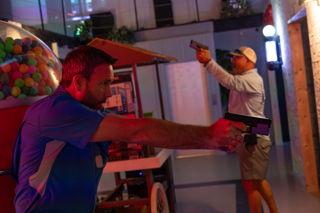decision-tactical-indoor-group-activity-orlando-tactical-scenariojpg - Decision Tactical | Indoor Theme Park Coworkers in mall scenario at Decision Tactical